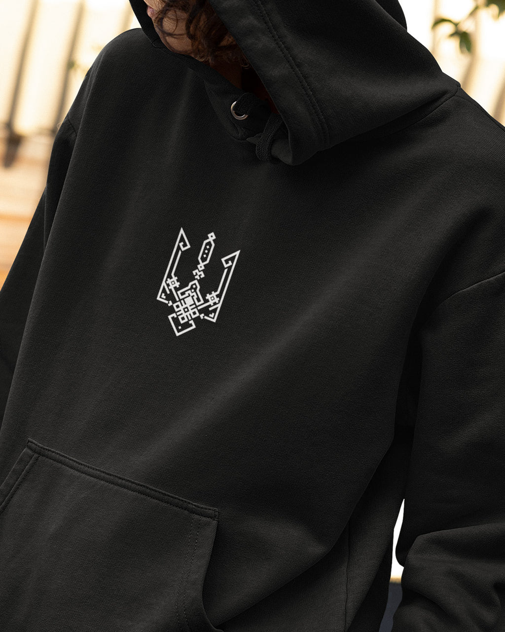 Geometric Tryzub Hooded Sweatshirt