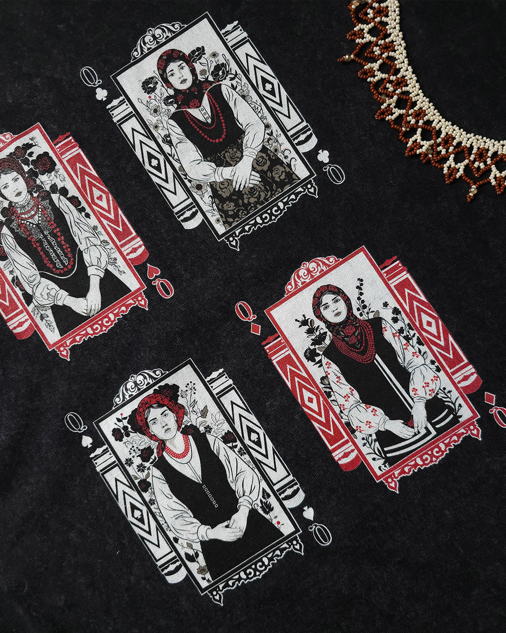 Four Queens Playing Cards© Vintage Style T-shirt