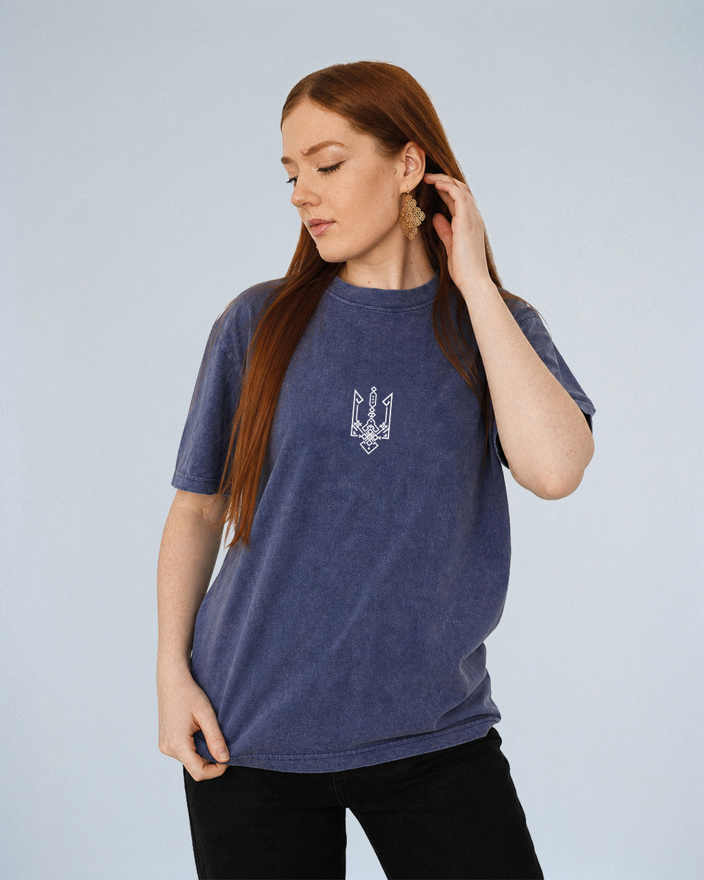 Ukrainian Tryzub Vintage Blue T-Shirt