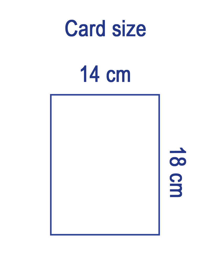 Size chart for Set of Plantable Christmas Cards