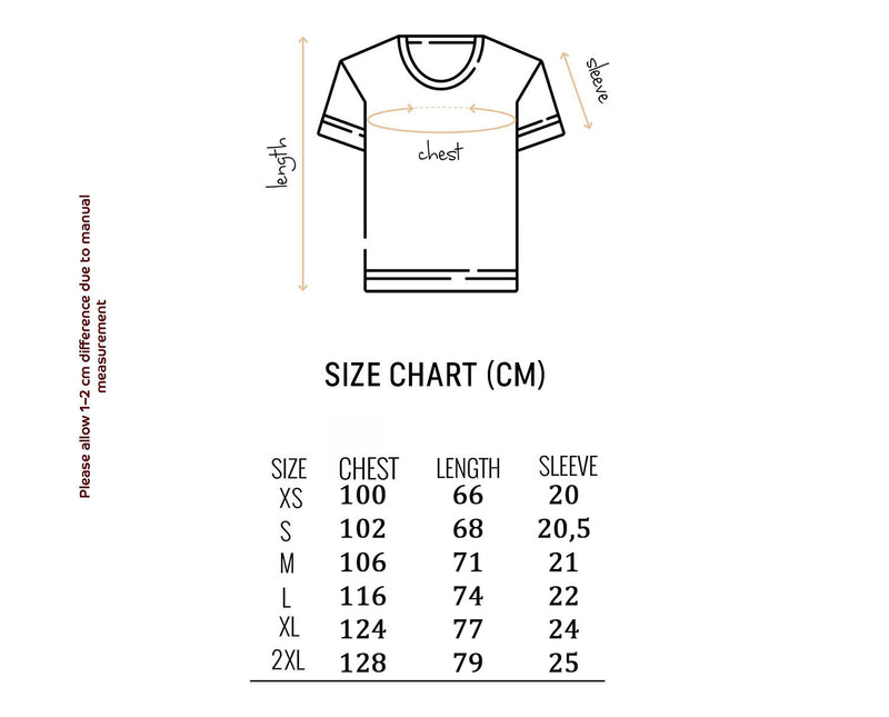Size chart for ХолЄра Ясна© Stone Grey T-Shirt