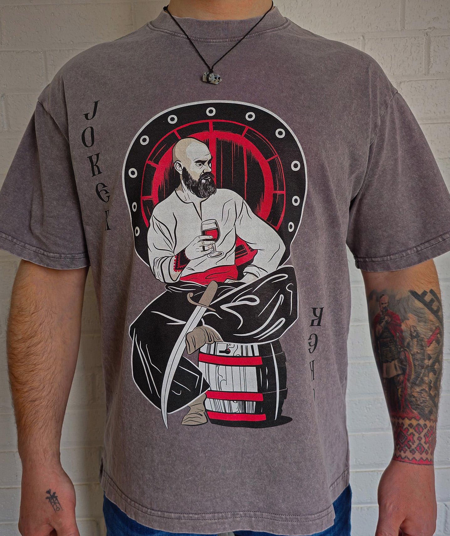 Ukrainian Joker Card Washed Gray