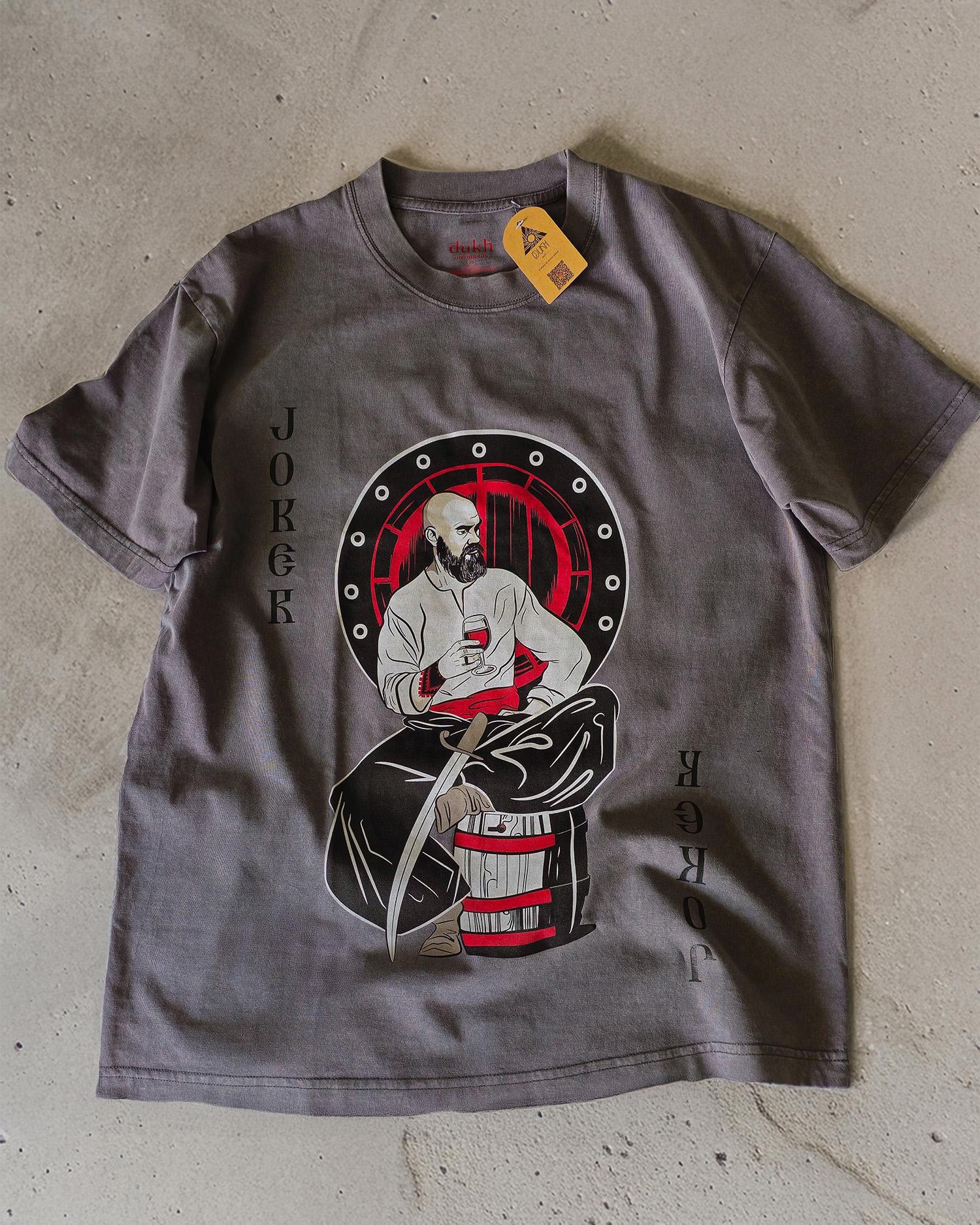 Ukrainian Joker Card Washed Gray