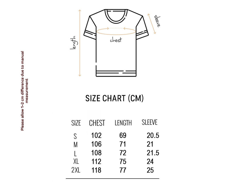 Size chart for Yakos Bude, To Sia Zrobyt T-Shirt