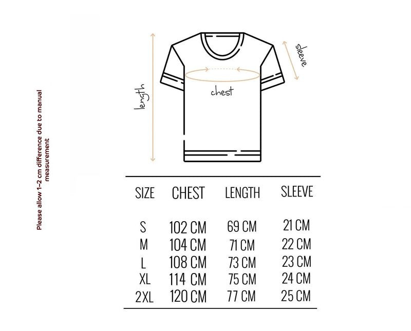 Size chart for Motanka Graphic T-shirt
