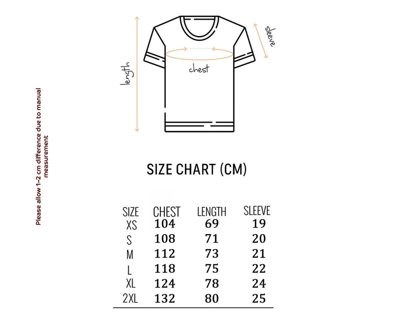 Size chart for Four Queens Playing Cards© Vintage Style T-shirt