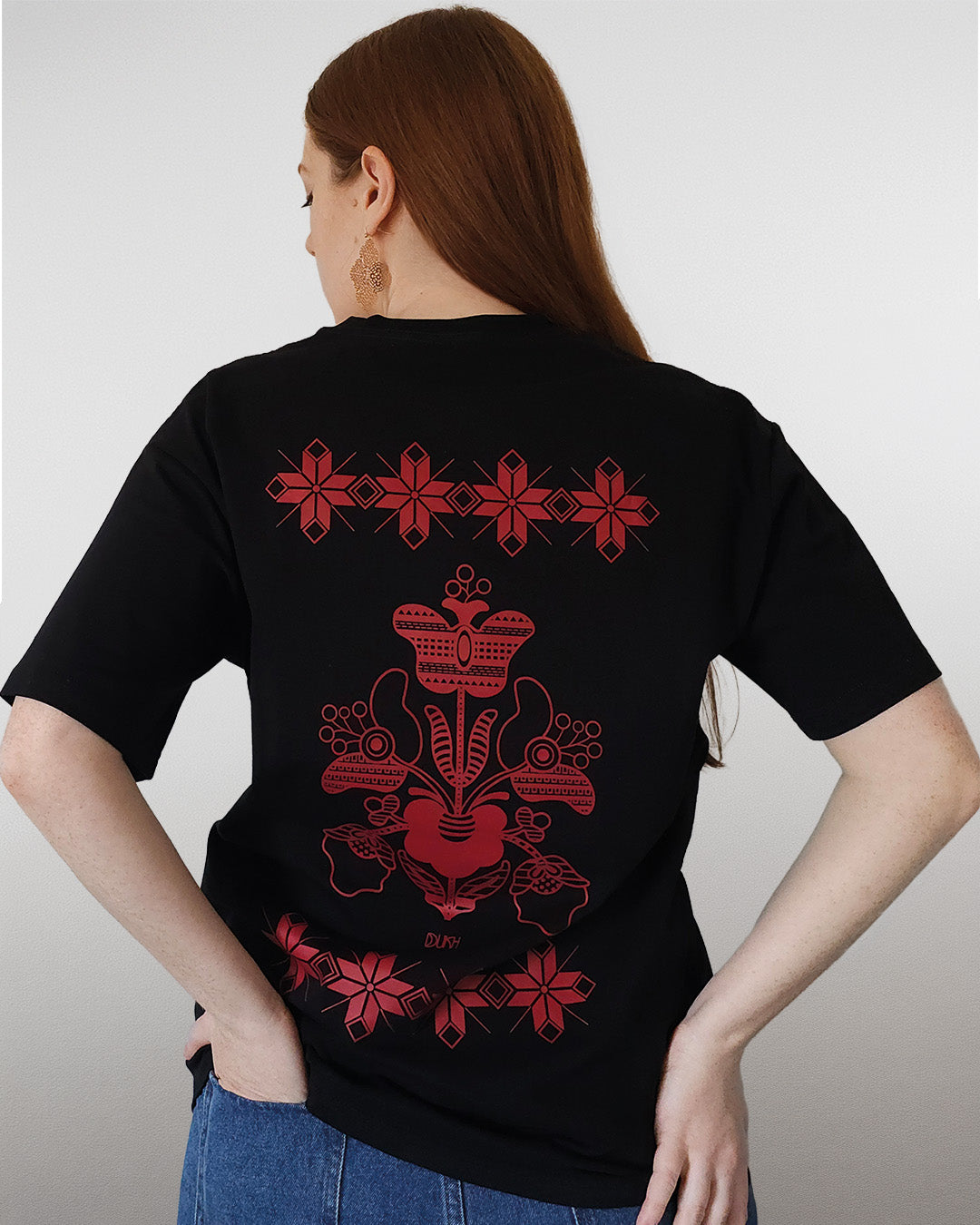 The Lovers Tarot Card T-Shirt with Tree of Life Back Print